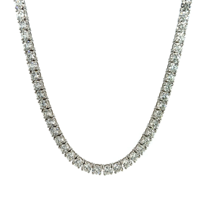 Tennis Necklace - 14k White Gold 21.03ctw #12141