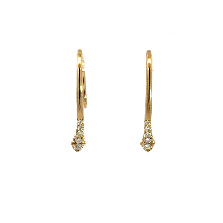 Shepherd Hook Earrings - 14k Yellow Gold 0.13ct #12084