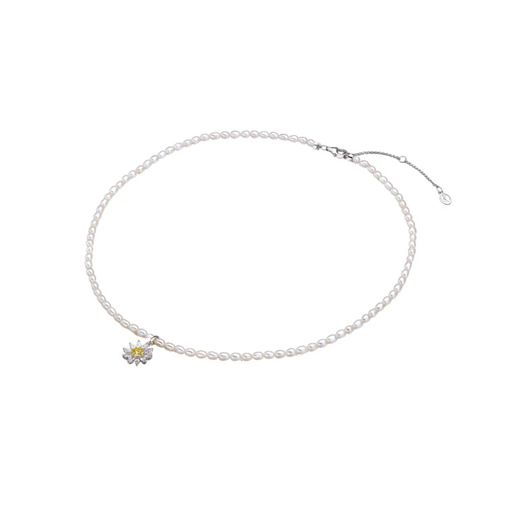 Flourishan "Sunlit Daisies" Necklace - 14k White Gold Vermeil #13121