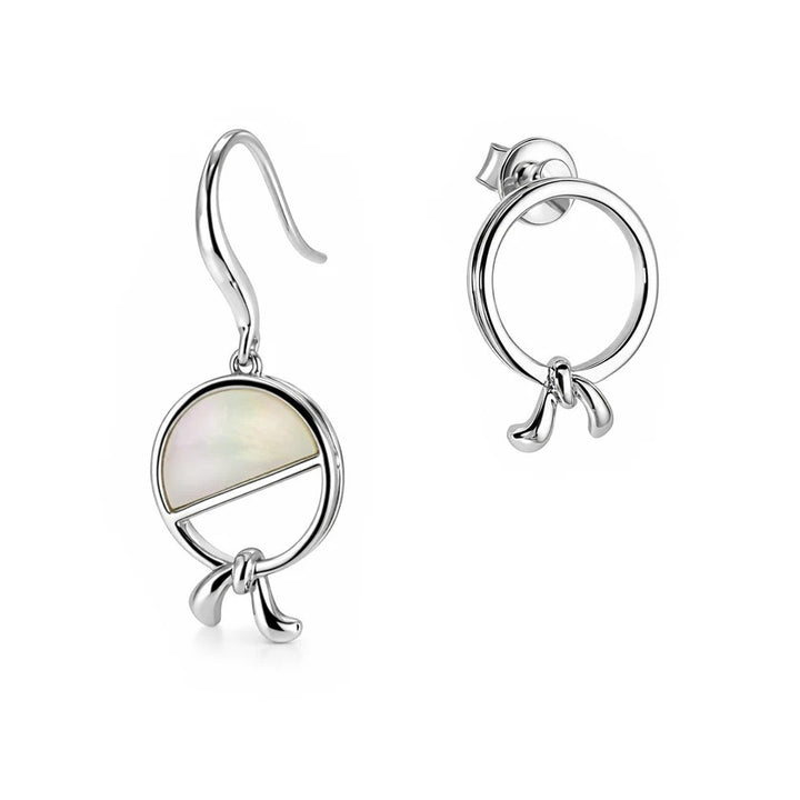 Flourishan "Promise Knot" Earrings - 14k White Gold Vermeil #13133