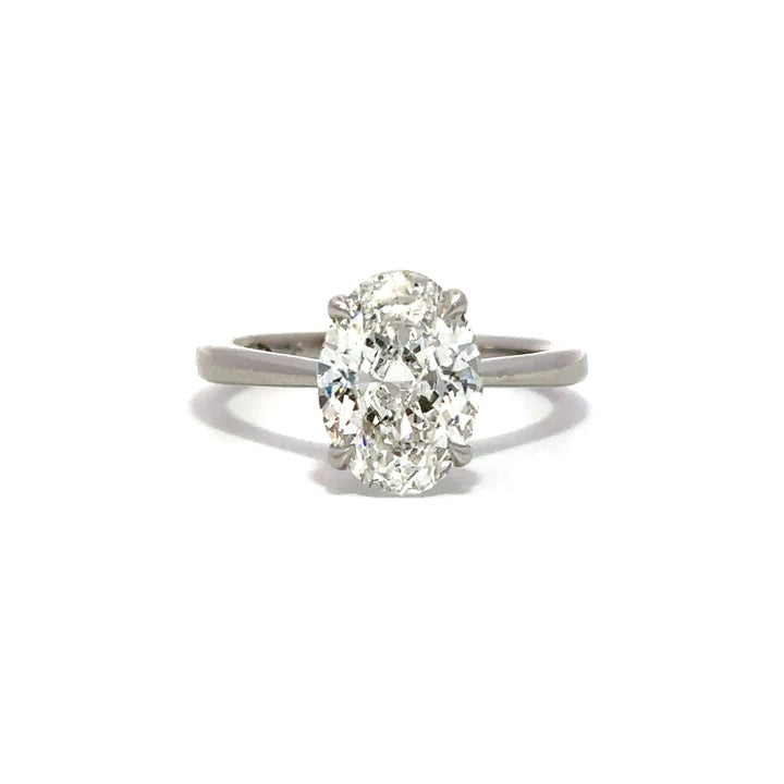 Solitaire Ring (Oval) - 14k White Gold 2.59ct #13394