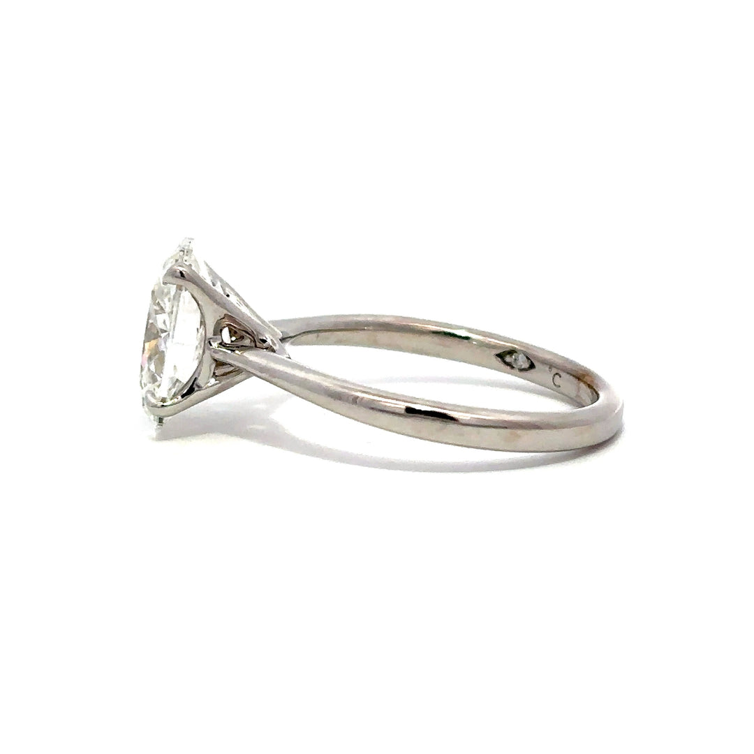 Solitaire Ring (Oval) - 14k White Gold 2.59ct #13394