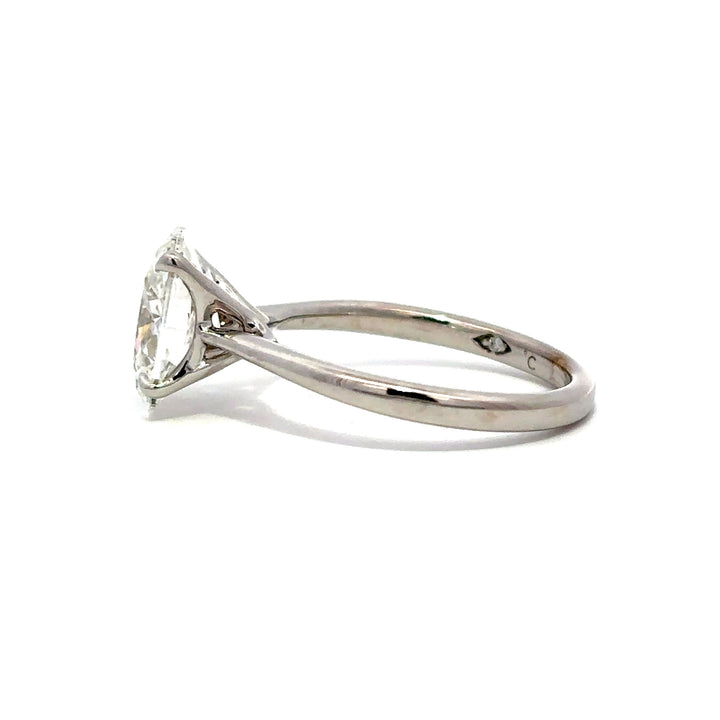 Solitaire Ring (Oval) - 14k White Gold 2.59ct #13394