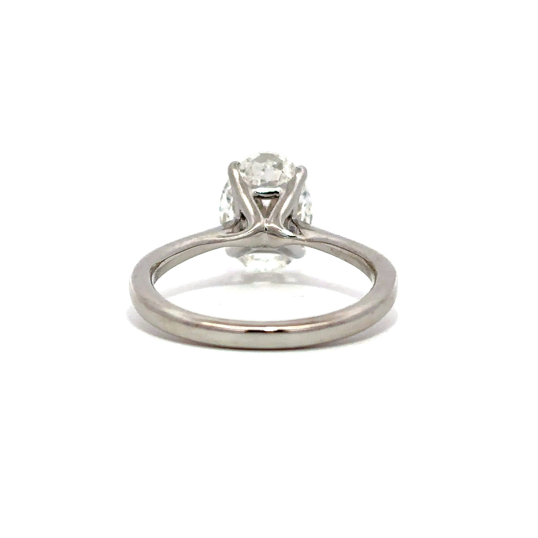Solitaire Ring (Oval) - 14k White Gold 2.59ct #13394