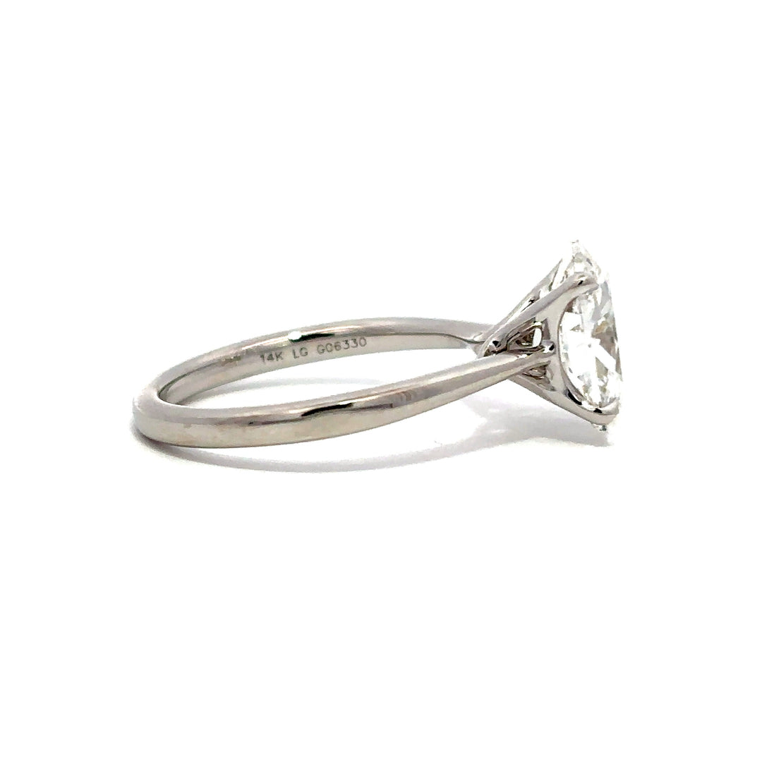 Solitaire Ring (Oval) - 14k White Gold 2.59ct #13394