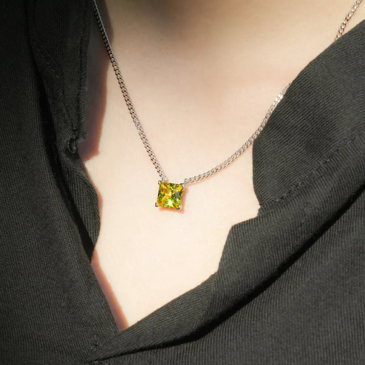 Flourishan "Sugar Box" Necklace - 14k White Gold Vermeil #13123