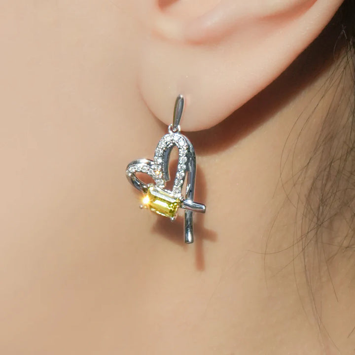 Flourishan "Colour Bloom" Earrings - 14k White Gold Vermeil #13127