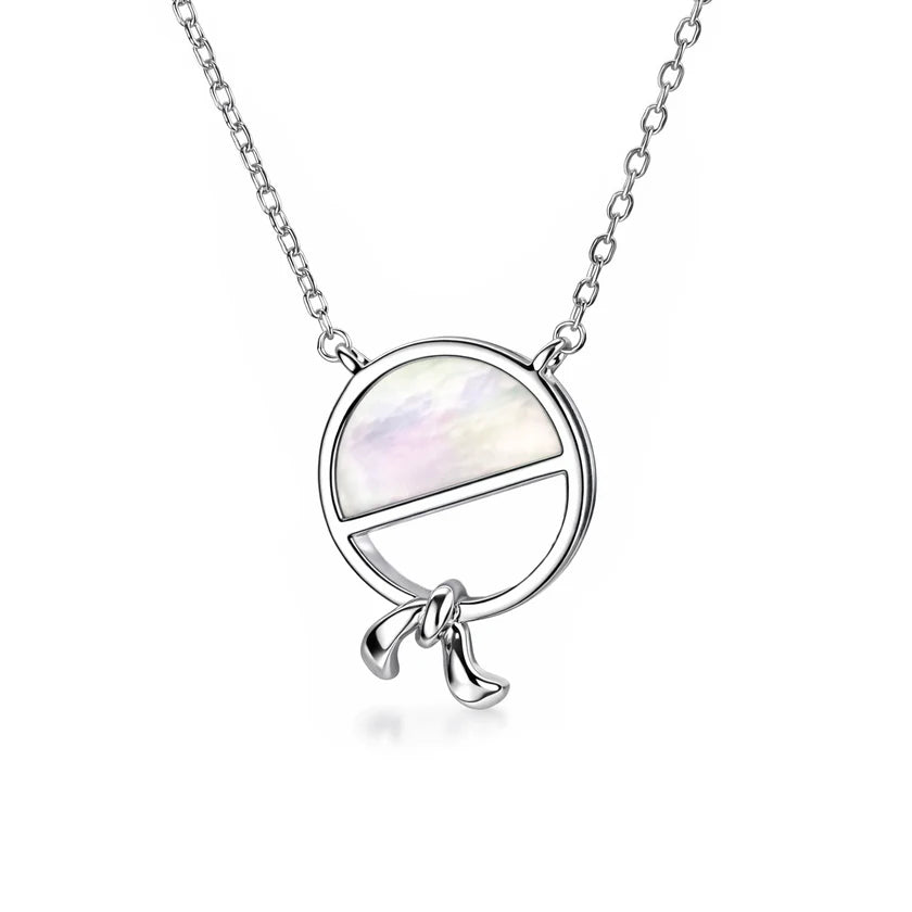 Flourishan "Promise Knot" Necklace - 14k White Gold Vermeil #13132