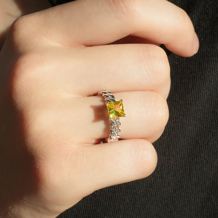 Flourishan "Sugar Box" Ring - 14k White Gold Vermeil #13124