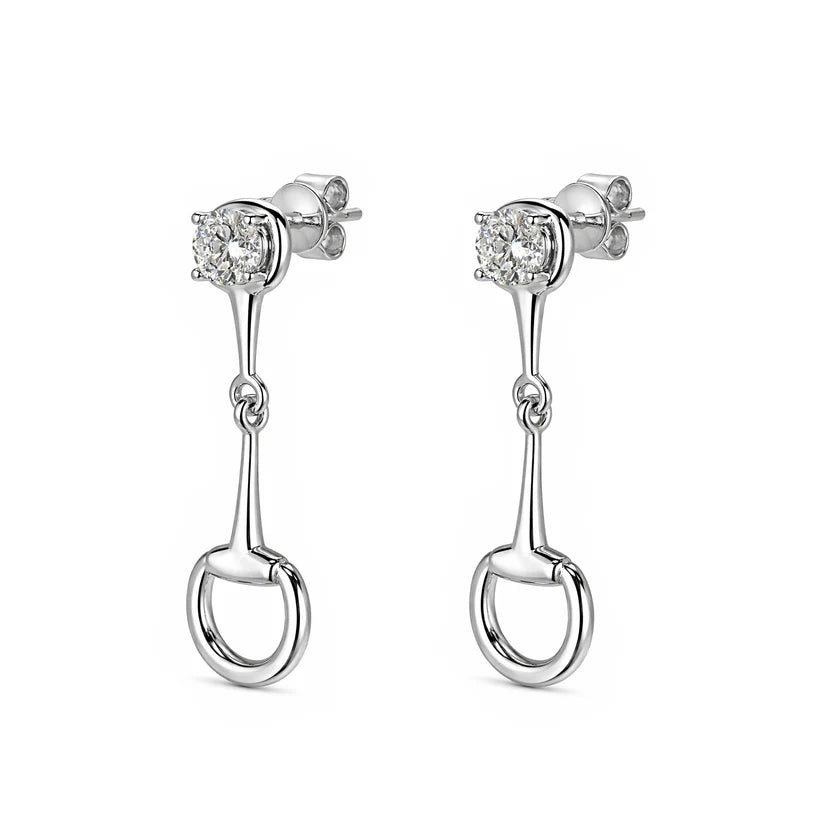 Flourishan "Lucky Hoof" Earrings - 14k White Gold Vermeil #13129