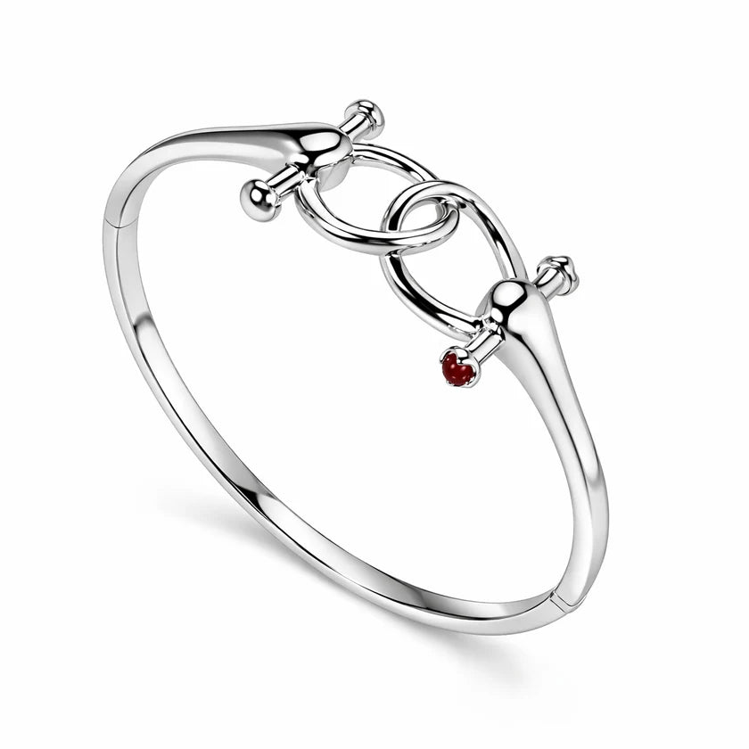 Flourishan "Lucky Hoof" Bangle - 14k White Gold Vermeil #13130