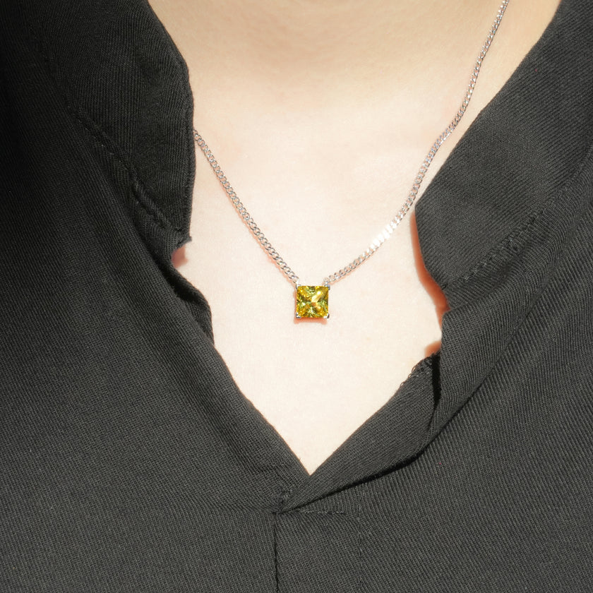 Flourishan "Sugar Box" Necklace - 14k White Gold Vermeil #13123