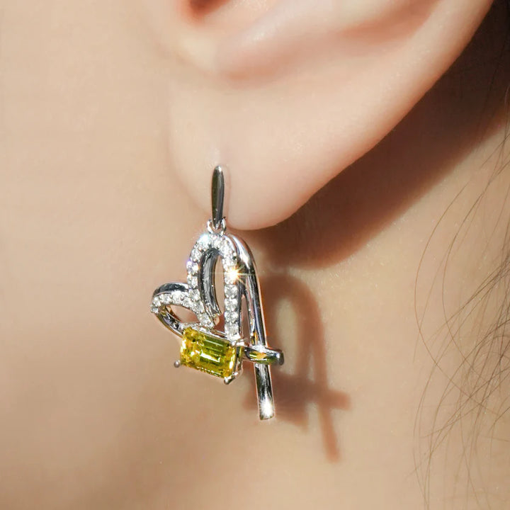 Flourishan "Colour Bloom" Earrings - 14k White Gold Vermeil #13127