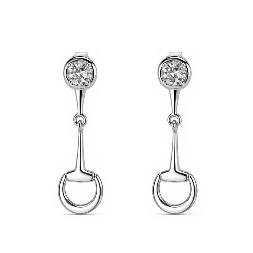 Flourishan "Lucky Hoof" Earrings - 14k White Gold Vermeil #13129