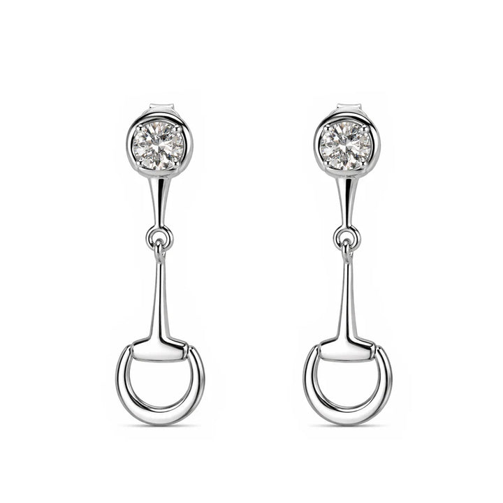 Flourishan "Lucky Hoof" Earrings - 14k White Gold Vermeil #13129