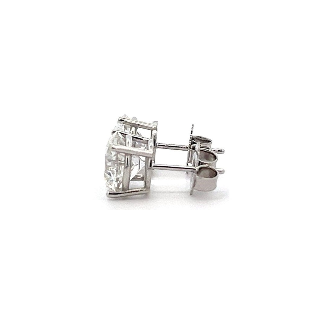 Solitaire Earrings (4-Prong) - 14k White and Yellow Gold