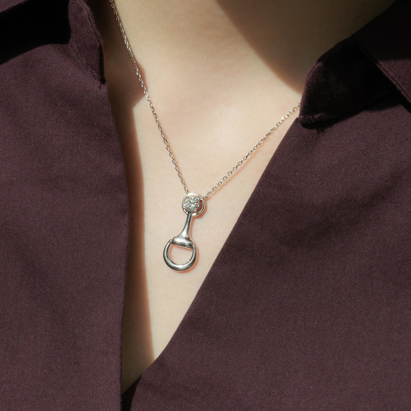 Flourishan "Lucky Hoof" Necklace - 14k White Gold Vermeil #13128