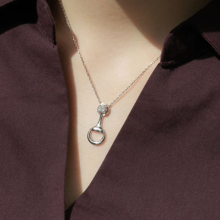 Flourishan "Lucky Hoof" Necklace - 14k White Gold Vermeil #13128