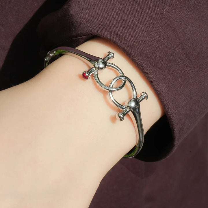 Flourishan "Lucky Hoof" Bangle - 14k White Gold Vermeil #13130
