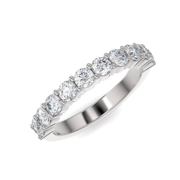 Shared Prong Anniversary Band - Platinum Ring