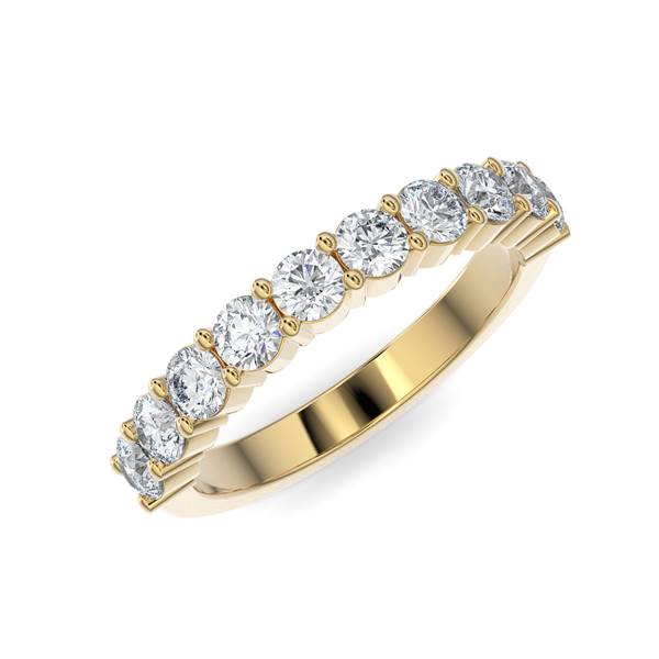 Shared Prong Anniversary Band - Gold Ring