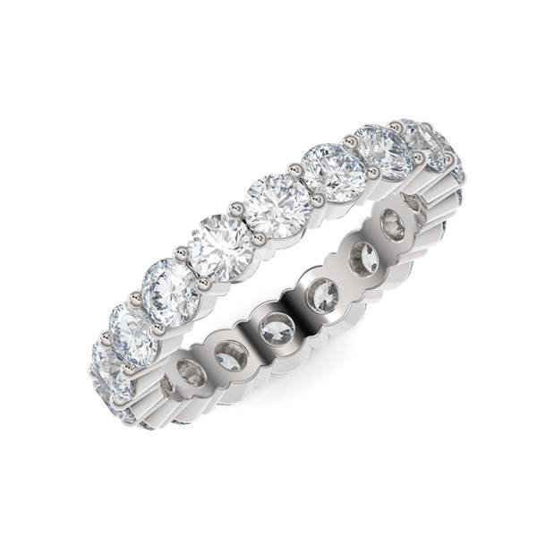 White gold wedding band with diamond accent on a white background.