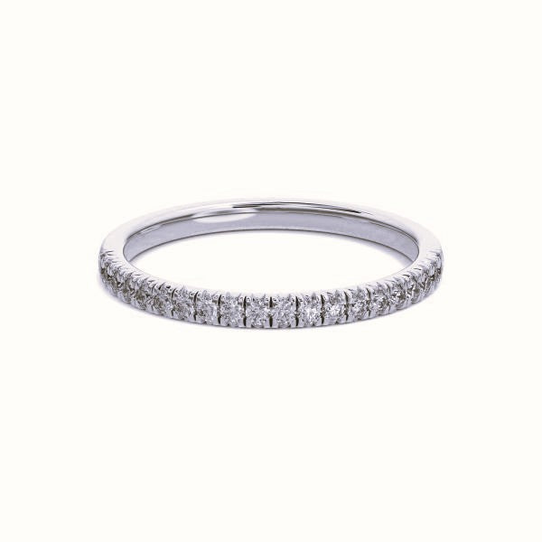 French Pave Anniversary Band -  Platinum Ring