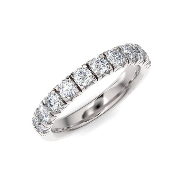 French Pave Anniversary Band -  Platinum Ring