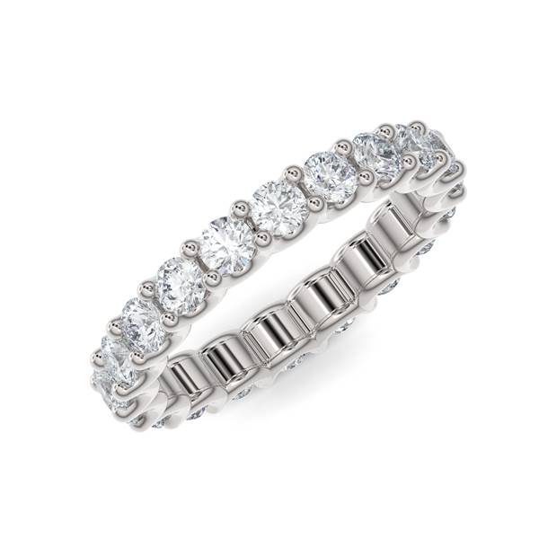 White gold wedding band with diamond accent on a white background.