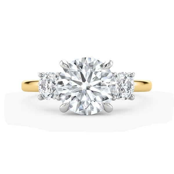 Three Stone Ring - Round Side Diamonds #13262