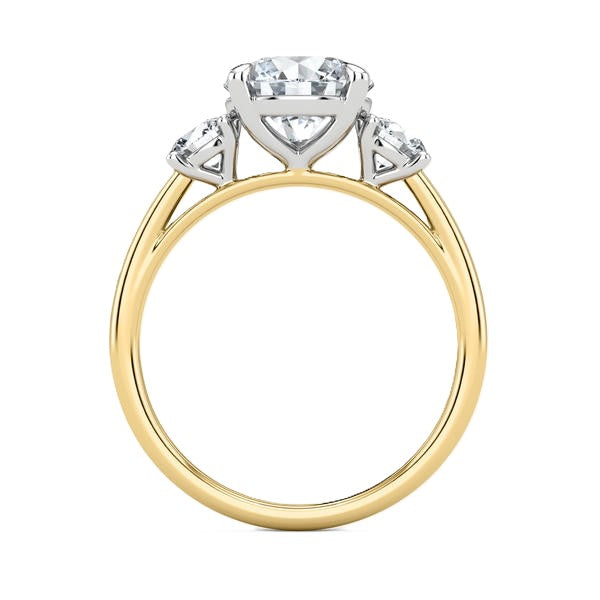 Three Stone Ring - Round Side Diamonds #13262