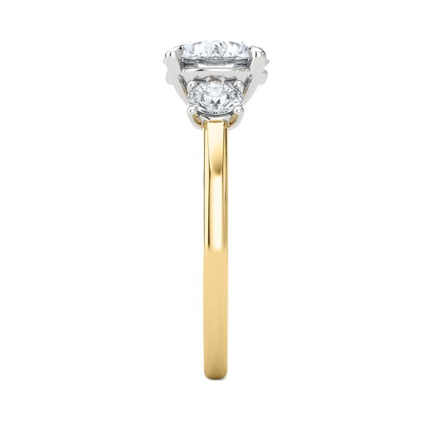 Three Stone Ring - Round Side Diamonds #13262