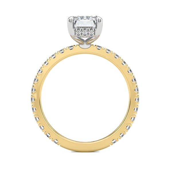 French Pave Ring - Hidden Halo Setting #13263
