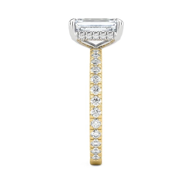 French Pave Ring - Hidden Halo Setting #13263