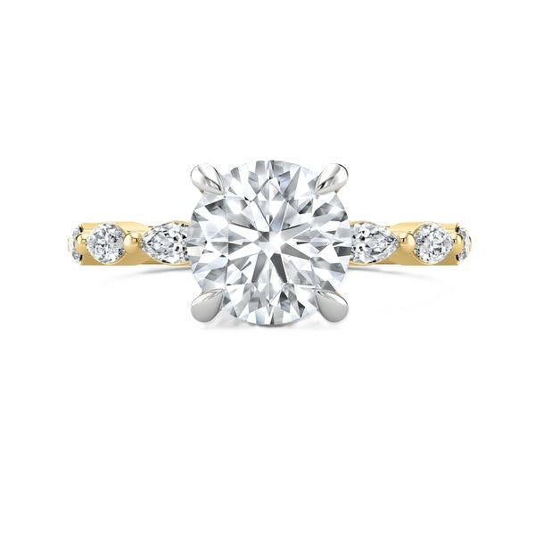 Hidden Halo Ring - Marquise Side Diamonds #13267