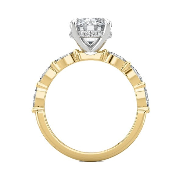 Hidden Halo Ring - Marquise Side Diamonds #13267