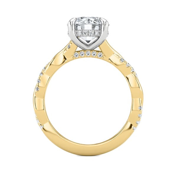 Twist Band Ring - Hidden Halo Setting #13268