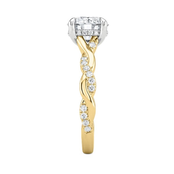 Twist Band Ring - Hidden Halo Setting #13268