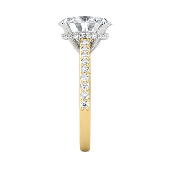 Hidden Halo Ring - Pavé  Side Diamonds #13269