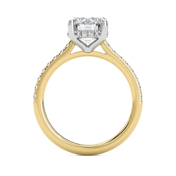 Hidden Halo Ring - Pavé Side Diamonds #13274