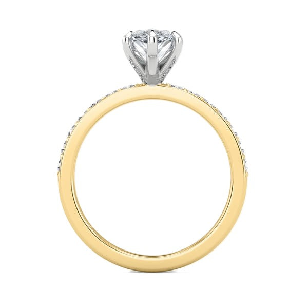 6-Prong Ring - Pave Side Diamonds #13278