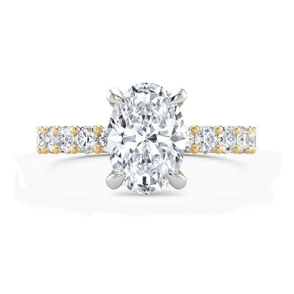 Hidden Halo Ring - Shared Prong Side Diamond #13289