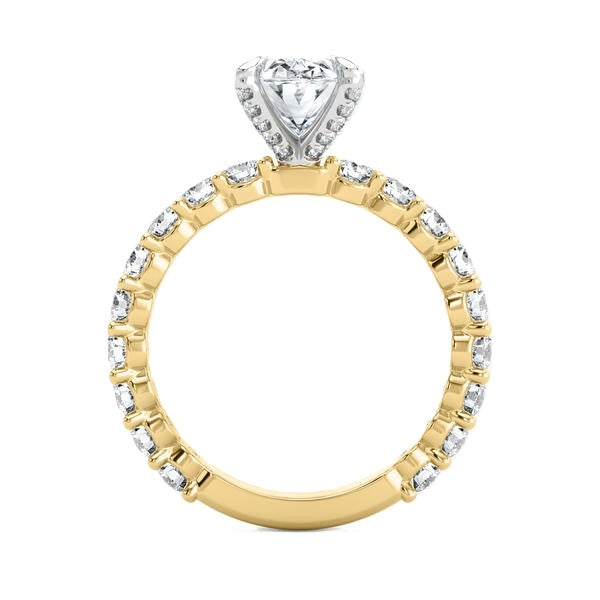Hidden Halo Ring - Shared Prong Side Diamond #13289