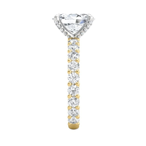 Hidden Halo Ring - Shared Prong Side Diamond #13289