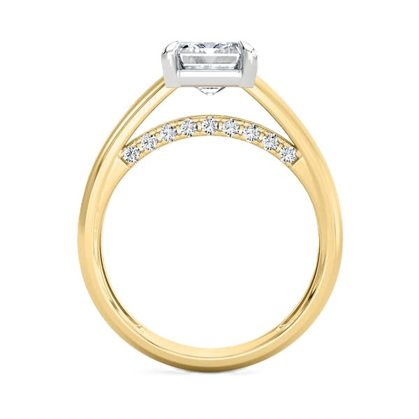 Wide Band Ring - Bridge Diamond Setting #13290