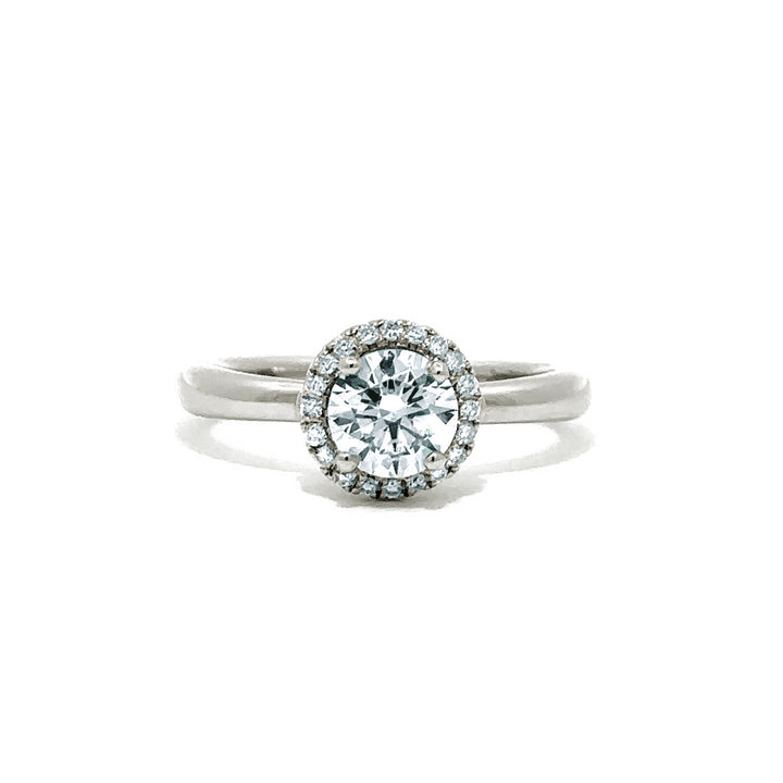 Halo Ring (Round) - 18k White Gold 0.77ct #10749