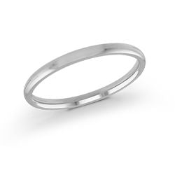 Silver gold wedding band with diamond accent on a white background.