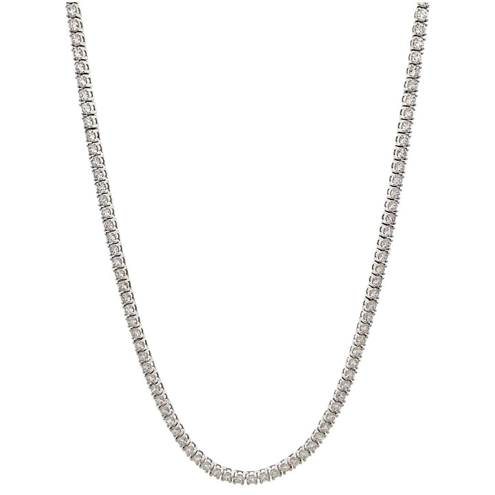 Tennis Necklace - 14k White Gold 10.78ctw #11780