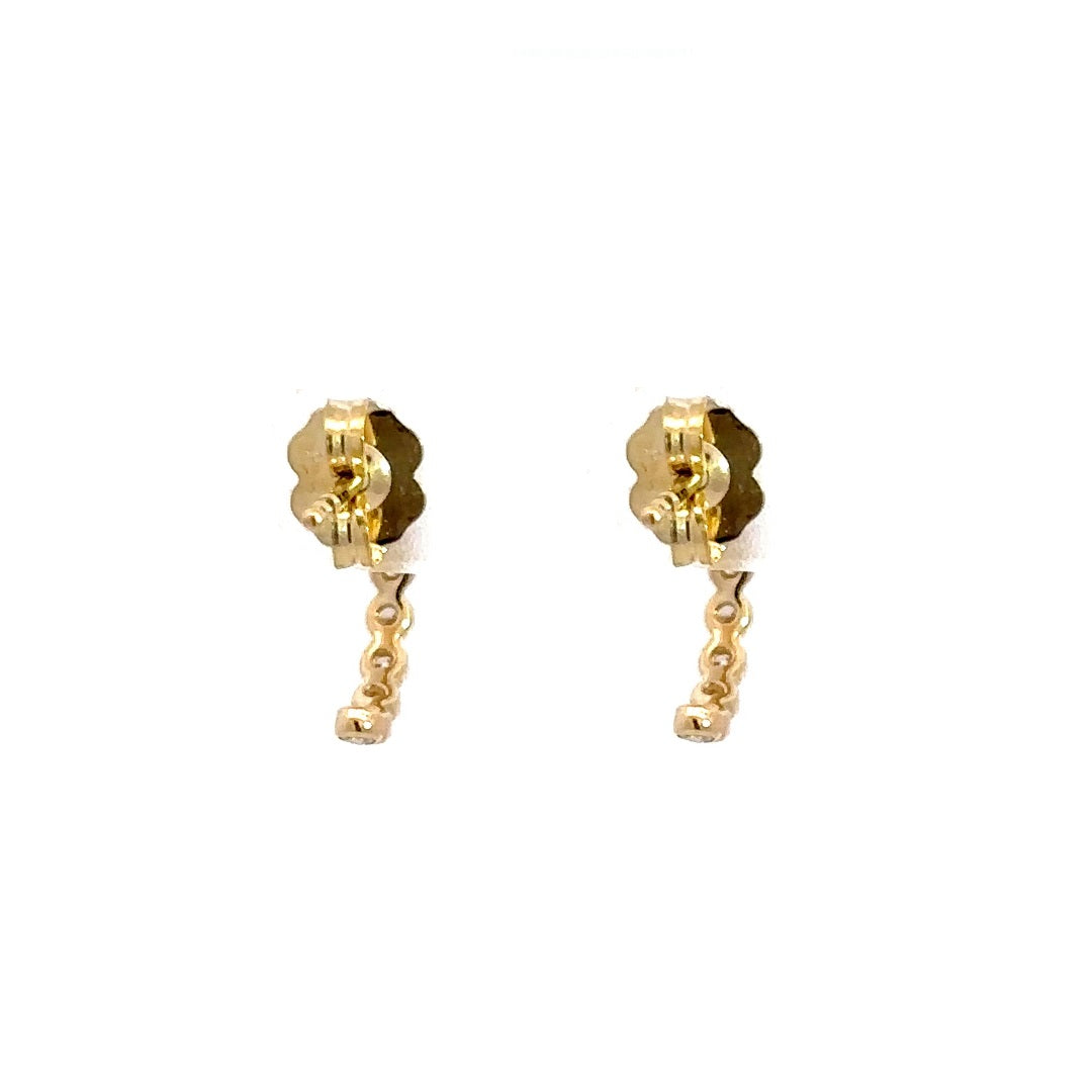 Bezel Earrings - 14k Yellow Gold 0.33ctw #11368