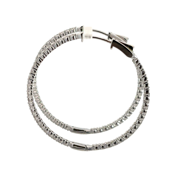 Platinum Infused Sterling Sliver - Hoop Earrings 1.50ctw #13328